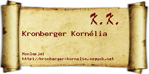 Kronberger Kornélia névjegykártya
